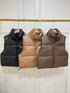 Leather Half Sleeves Puffer Jacket
